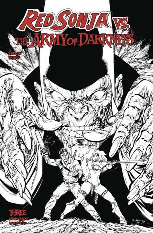 Red Sonja vs The Army Of Darkness #3 Cover G 1 in 10 Tim Seeley Line Art Variant