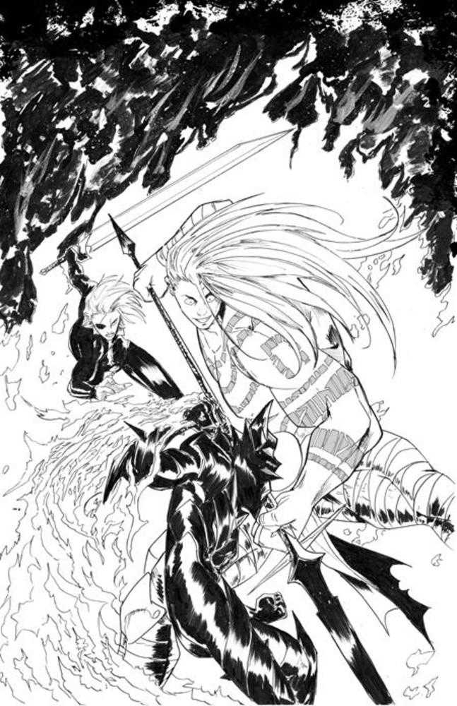 Fireborn #4 Cover C 1 in 25 Patrick Mulholland Black & White Full Art Variant