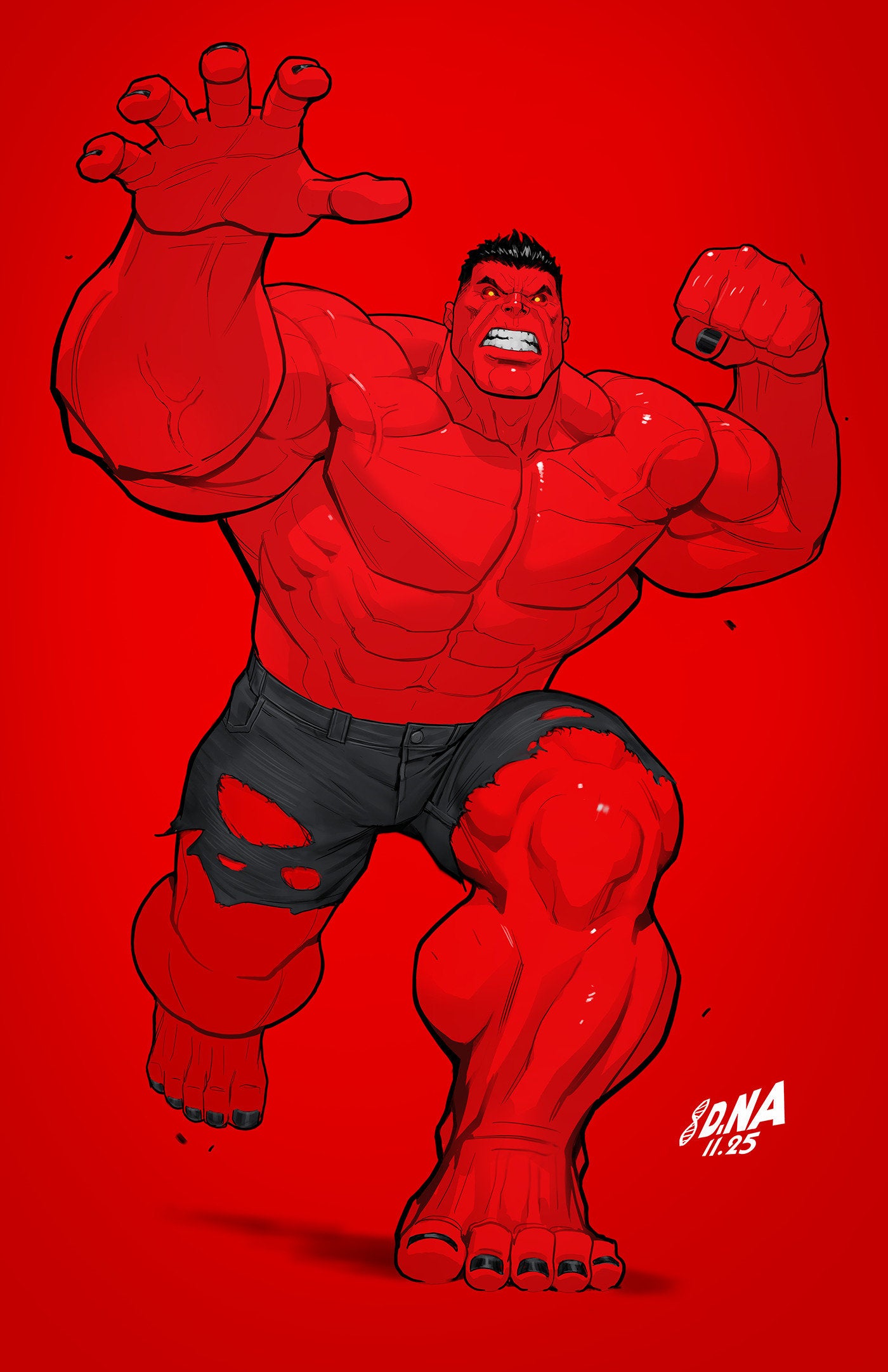Avengers #35 David Nakayama Color Block Red Full Art Variant