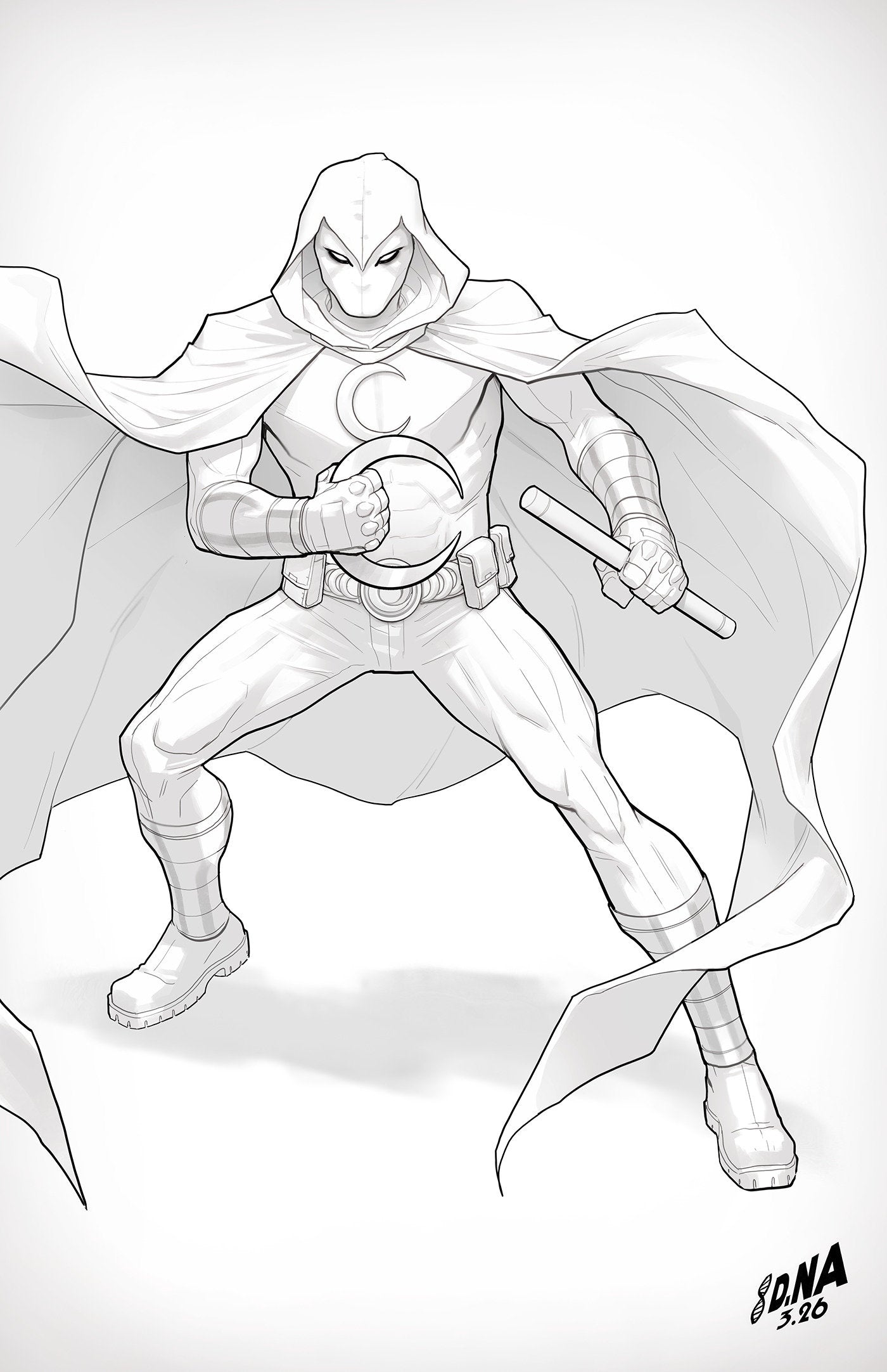 Marc Spector: Moon Knight #3 David Nakayama Color Block White Full Art Variant