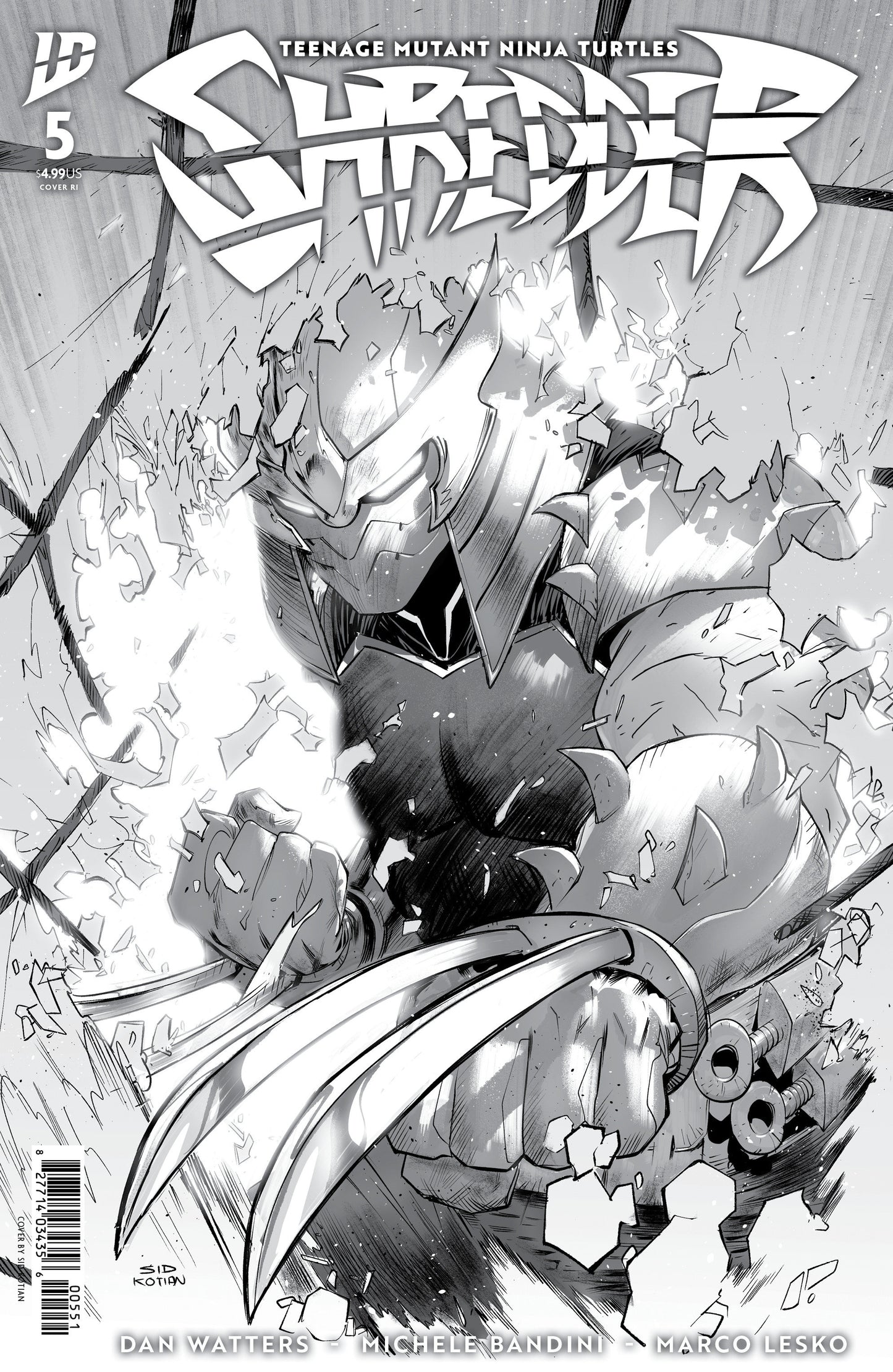 Teenage Mutant Ninja Turtles: Shredder #5 Variant Ri (25) (Kotian Black & White)