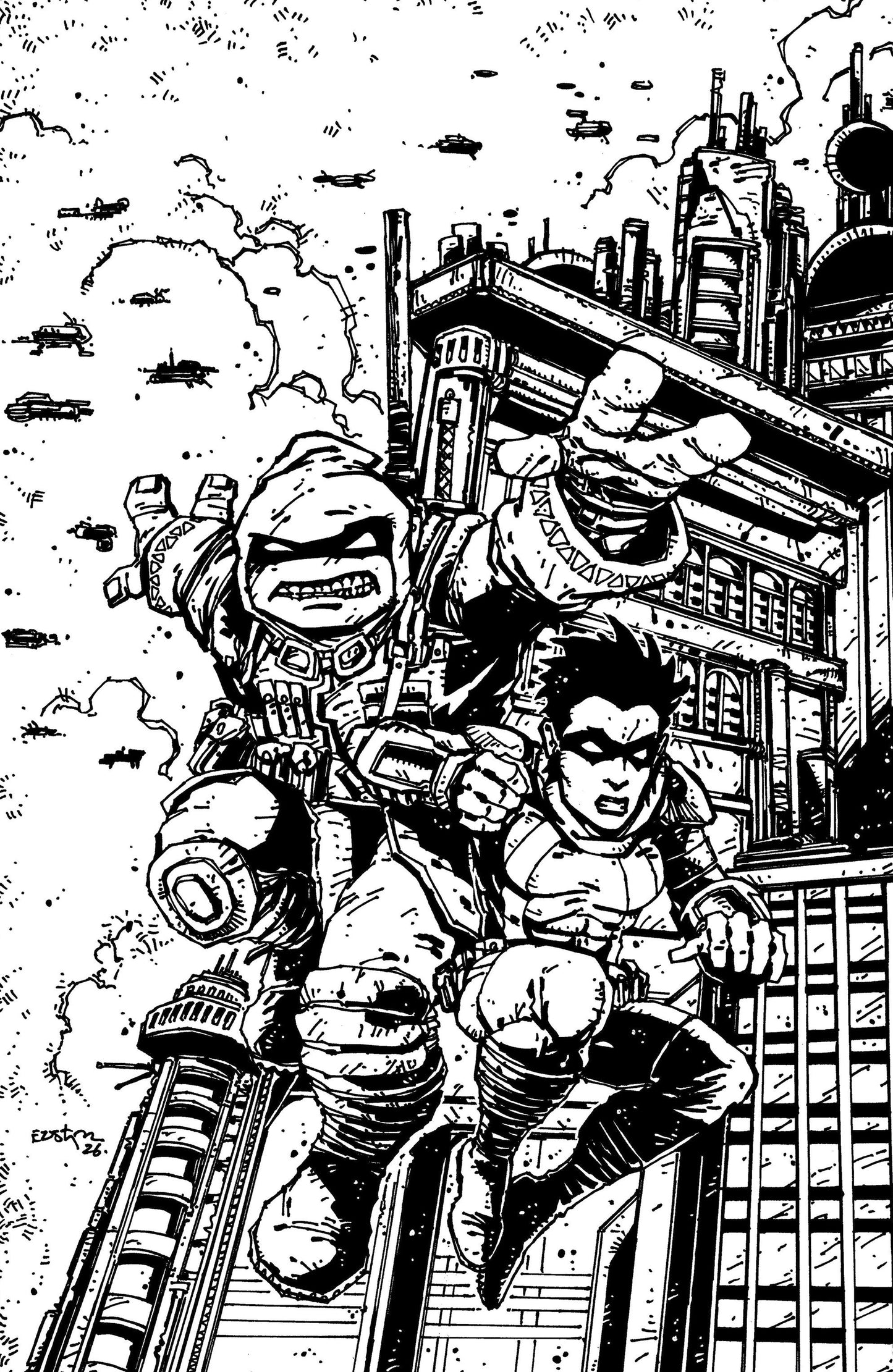 Teenage Mutant Ninja Turtles: The Last Ronin Training Day Variant Ri (50) (Eastman Full Art Black & White)