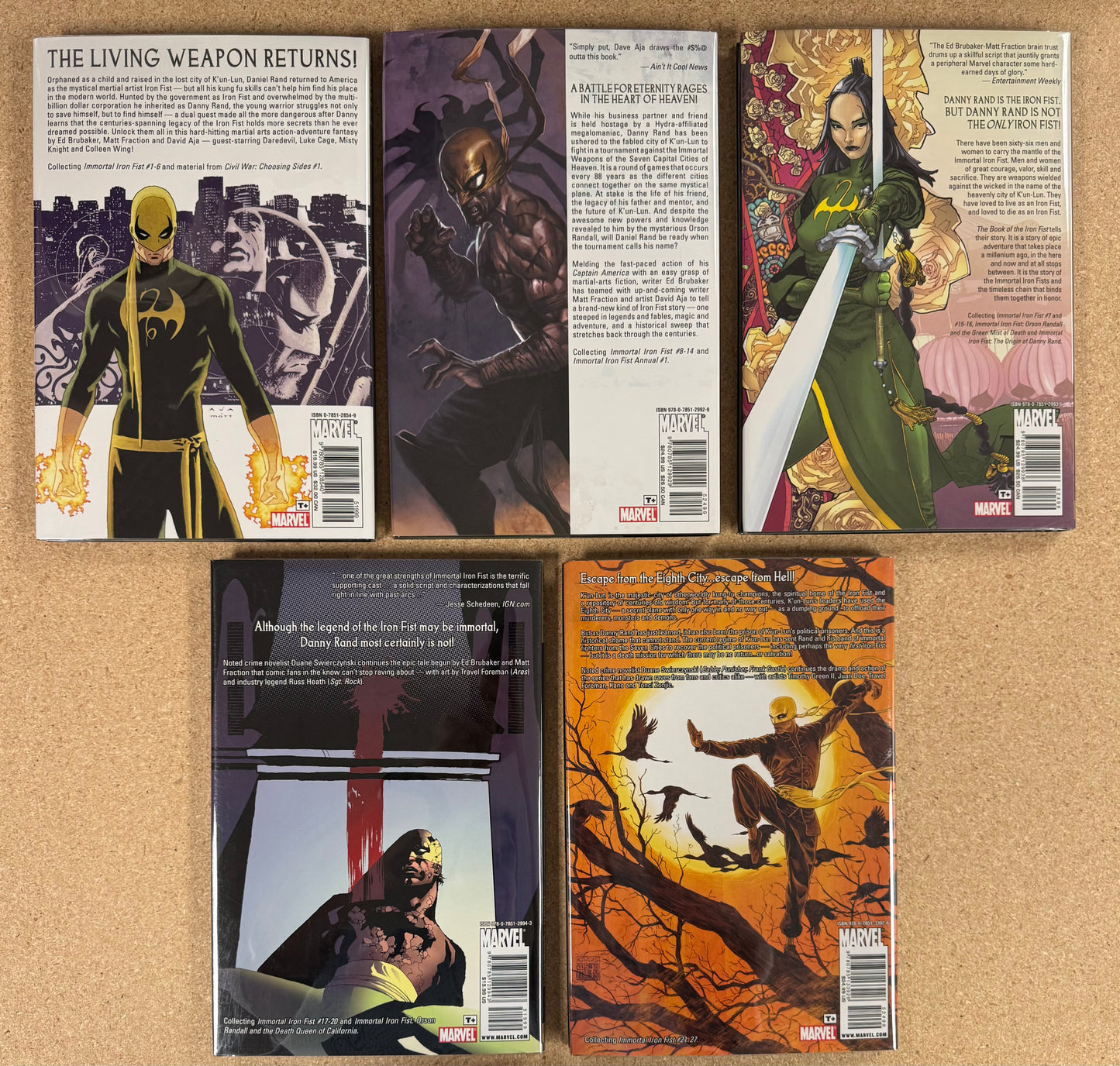 The Immortal Iron Fist Marvel Premiere Edition Hardcover Set Vol 1-5