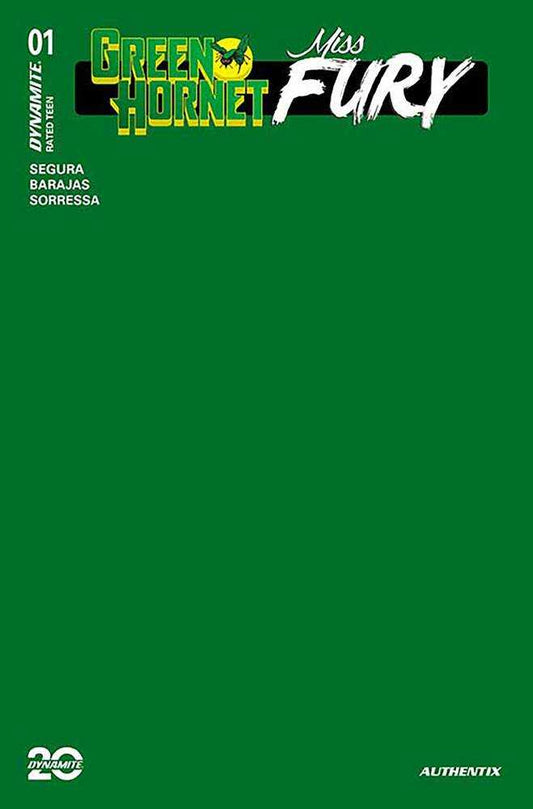 Green Hornet Miss Fury #1 Cover V Foc Green Blank Authentix