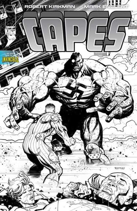 Invincible Universe Capes #3 Cover E 1 in 50 Ryan Ottley Black & White Variant