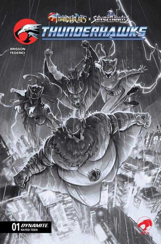 Thundercats X Silverhawks Thunderhawks #1 Cover N Inc 1:35 Alessandro Ranaldi Black & White Variant