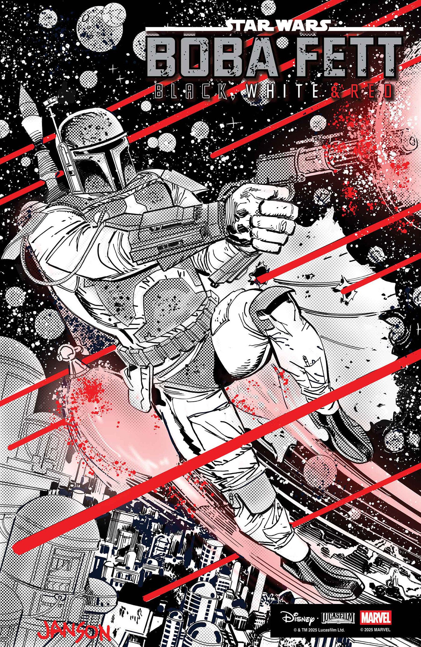 Star Wars: Boba Fett   Black, White & Red #4 Dave Wachter Variant