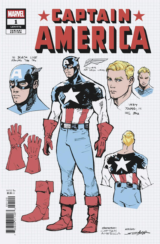 Captain America #1 (2025) Valerio Schiti Design Variant