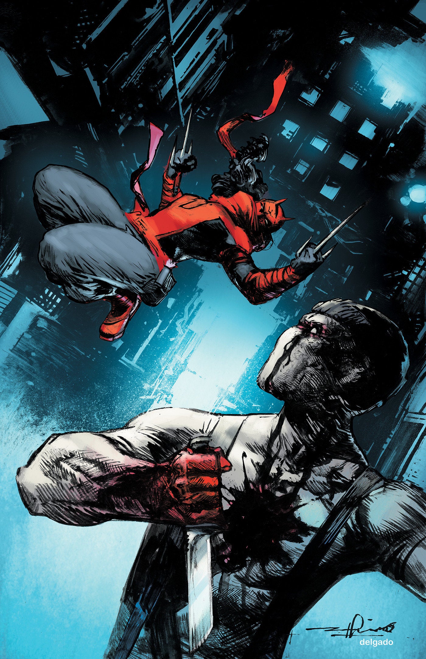 Daredevil: Unleash Hell - Red Band #2 Gerardo Zaffino Full Art Variant [Polybagged ]