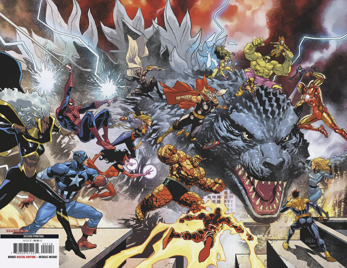 Godzilla vs. Fantastic Four #1 Leinil Yu Wraparound Ratio Virgin 2nd Print Variant