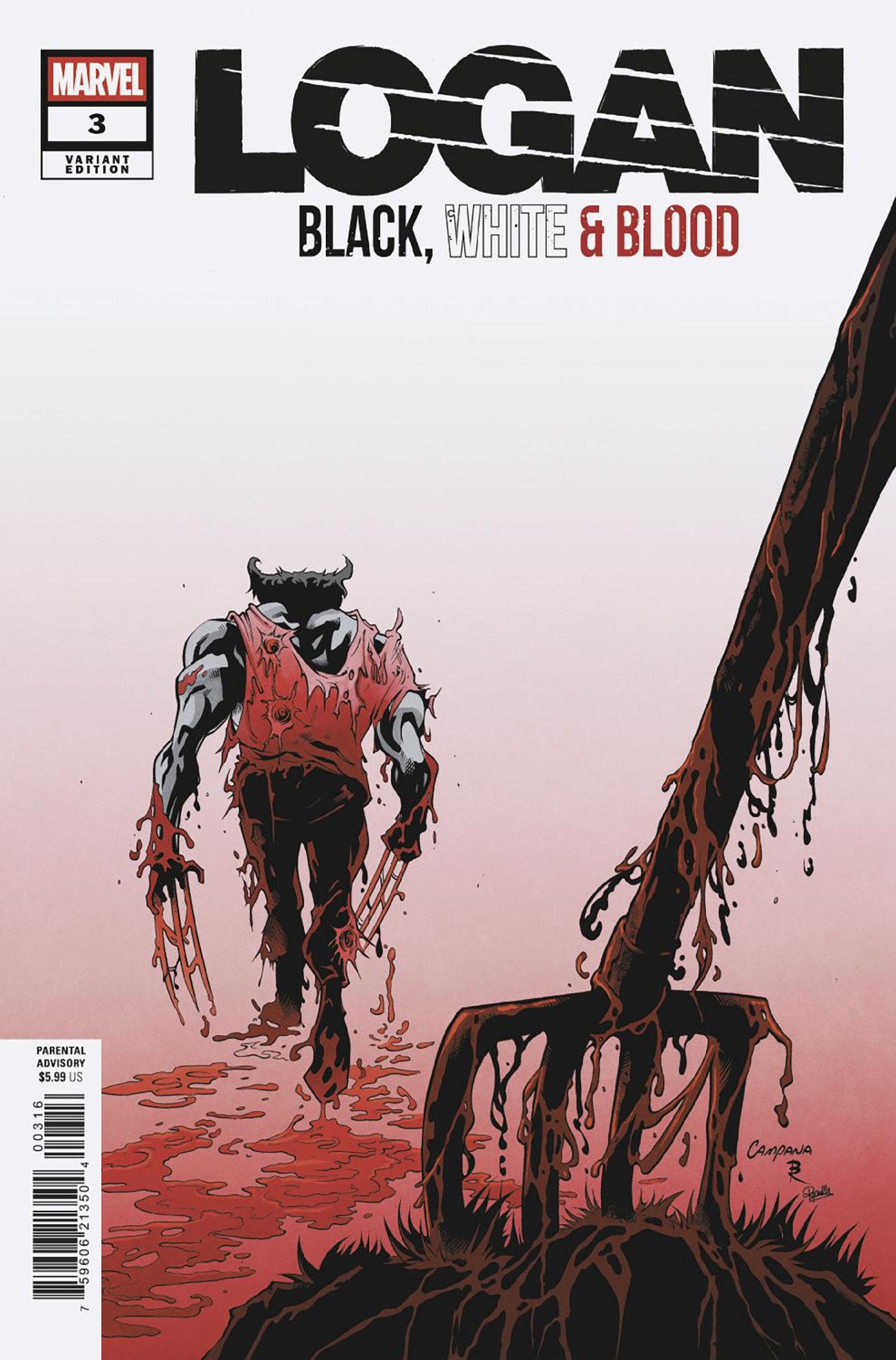 Logan: Black, White & Blood #3 Chris Campana Variant