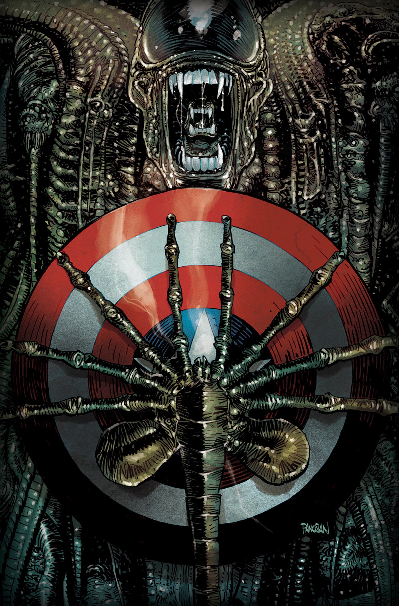 Alien vs. Captain America #1 Dan Panosian Ratio 2 Nd Printing Variant